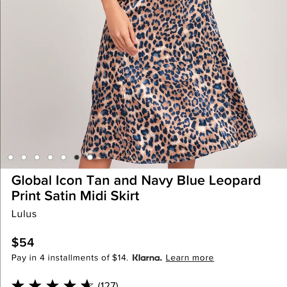 Lulus leopard satin midi skirt sz Medium